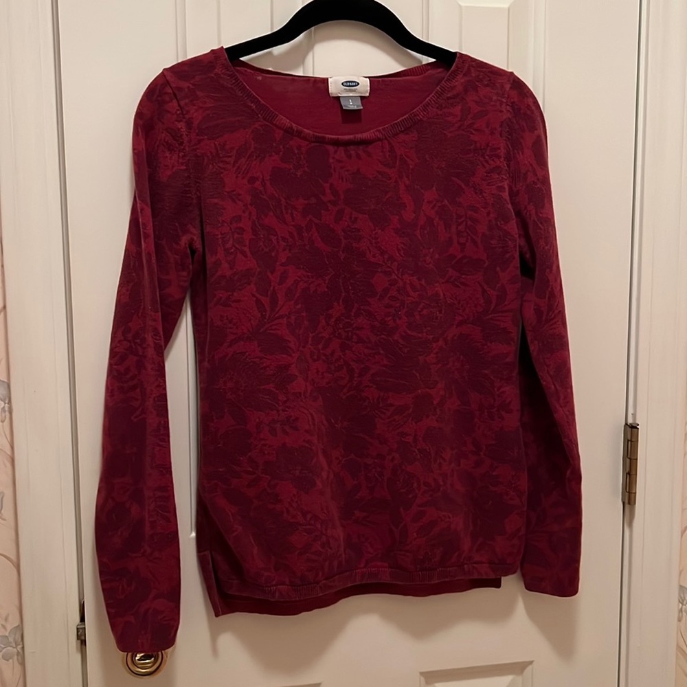 Women’s Purple/Burgundy Floral Sweater • Old Navy S